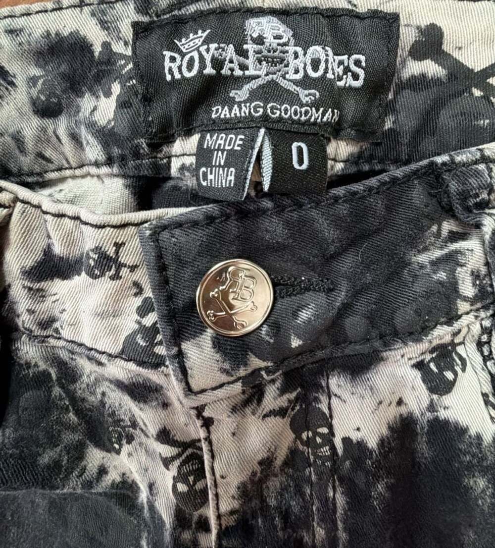 Royal Bones Skull Tie Dye Marble Skinny Jeans Size 0 - Picture 4 of 6